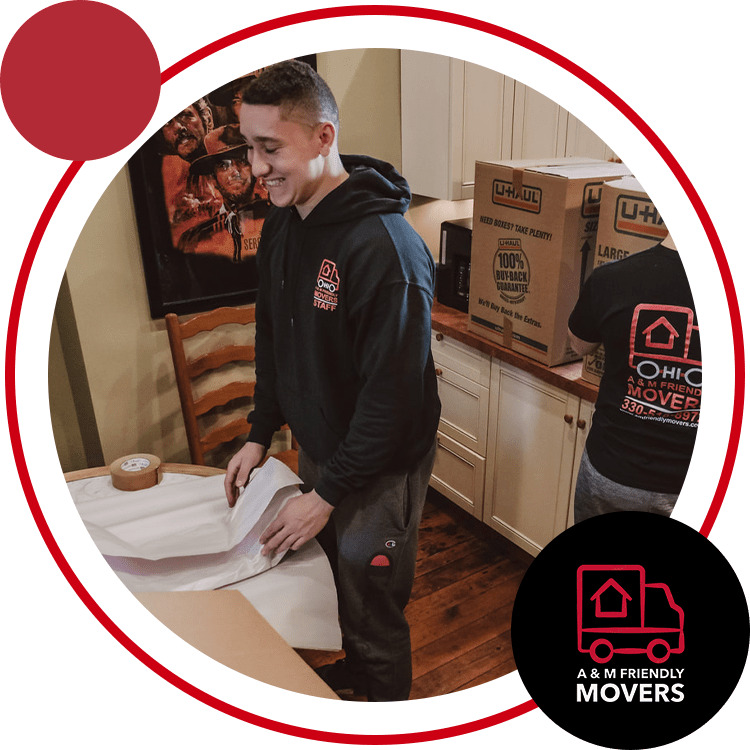 Image of professional wrapping and moving services