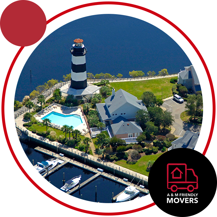 Image of lighthouse in LTR, where A & M Friendly Movers provides moving services.