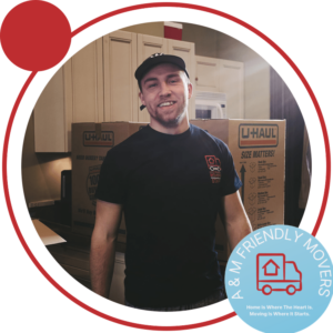 Image of A & M Friendly Movers crew with logo