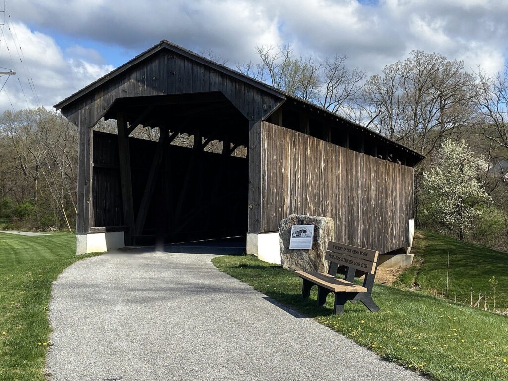 Larkin Covered Bridge on the Upper Uwchlan trail system near Chester Springs, Pennsylvania