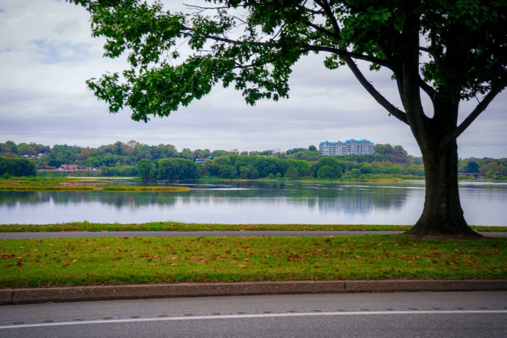 The Susquehanna River seen from the riverfront in Harrisburg, Pennsylvania