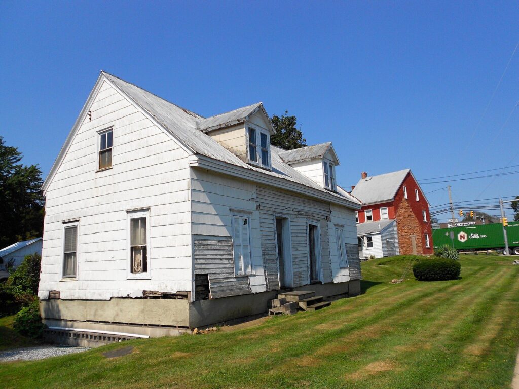 The historic John Casper Stoever Log House on West Main Street in New Holland, PA