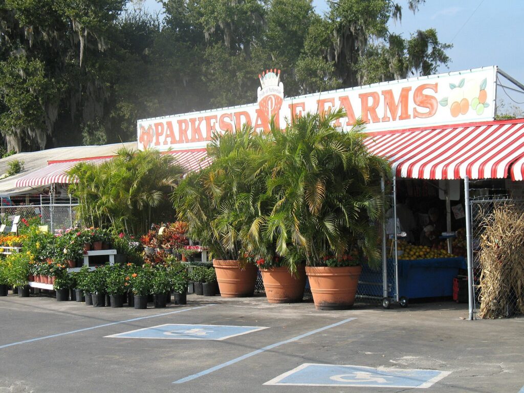 Parkesdale Farms market stand in Plant City, Florida