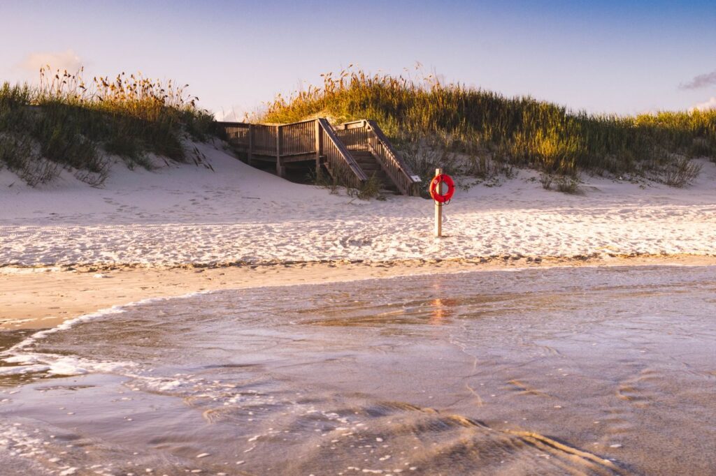Beach access and dunes at Sunset Beach, NC