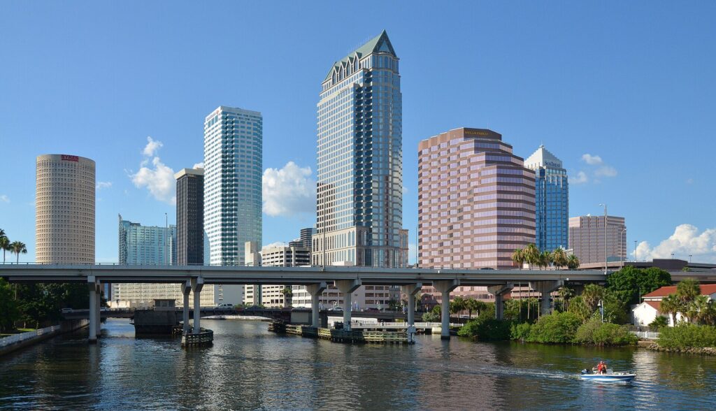 Downtown Tampa skyline over the Hillsborough River