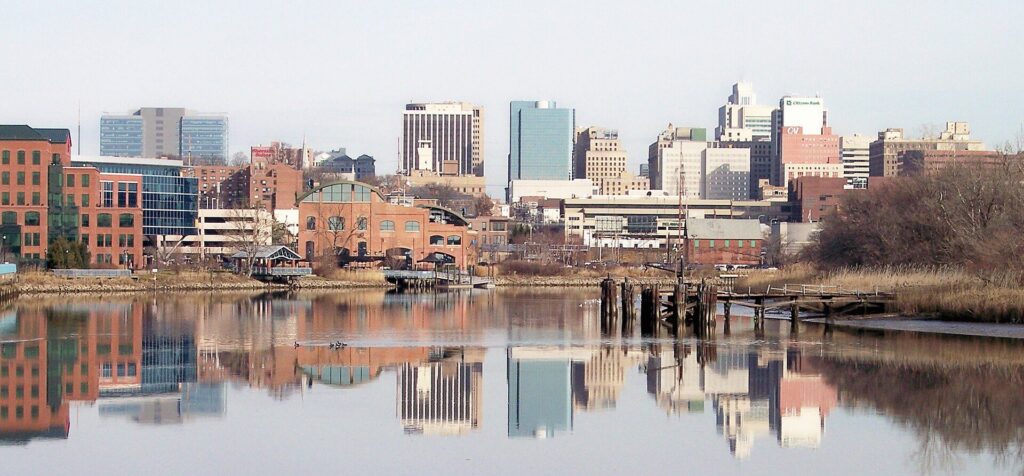 Wilmington, Delaware skyline on the Christina River